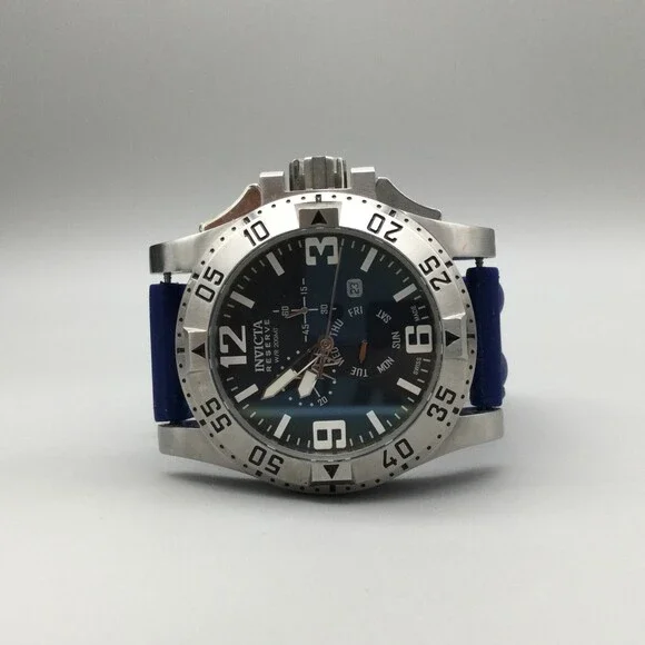 Invicta Reserve Excursion Chronograph Watch Men 54mm Silver Tone New battery